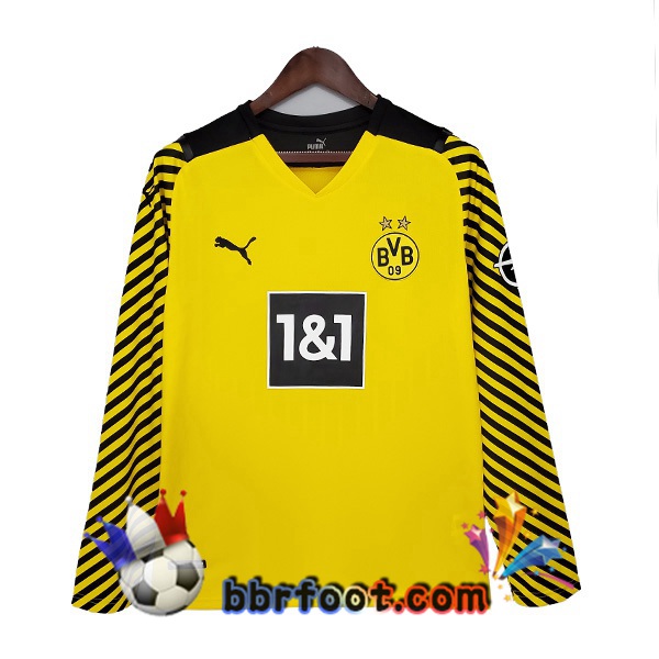 Maillot Foot Dortmund BVB Domicile Manche Longue Jaune 21/22