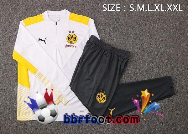 Survetement Foot Dortmund BVB Blanc 21/22