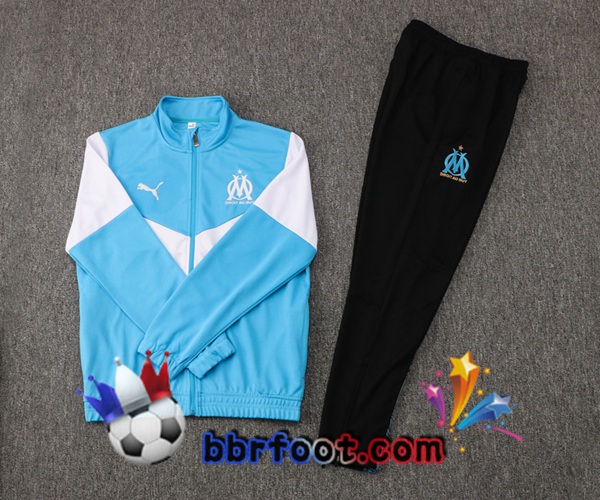 Veste Survetement Foot Marseille OM Bleu Blanc 21/22