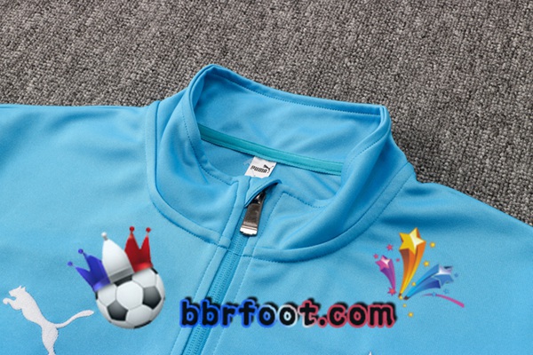 Veste Survetement Foot Marseille OM Bleu Blanc 21/22