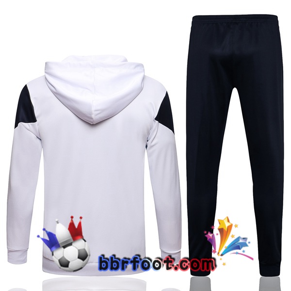 Veste A Capuche Survetement Foot Marseille OM Blanc 21/22