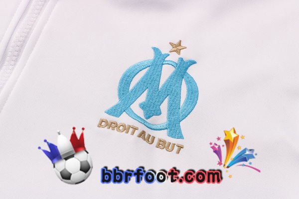 Veste A Capuche Survetement Foot Marseille OM Blanc 21/22