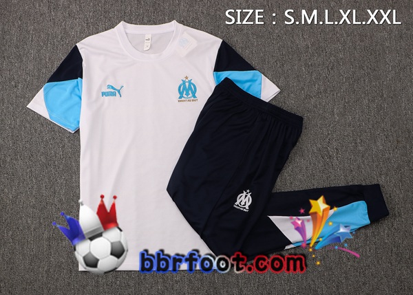 Training T-Shirts Marseille OM + Pantalon Blanc 21/22