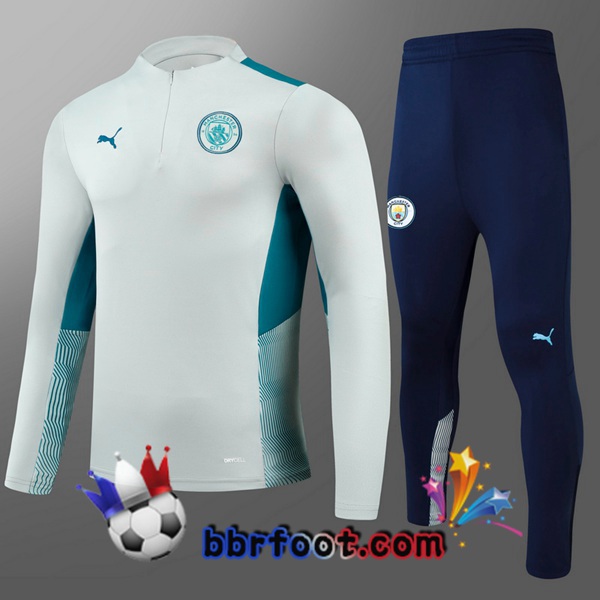 Survetement Foot Manchester City Enfant Gris 21/22
