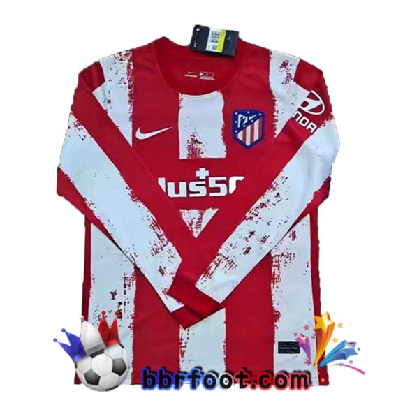 Maillot Foot Atletico Madrid Domicile Manche Longue Rouge 21/22