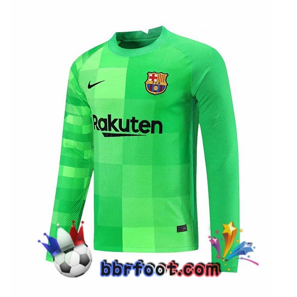 Maillot Foot FC Barcelone Gardien de but Manche Longue Vert 21/22