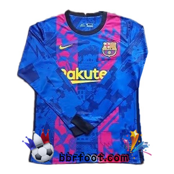 Maillot Foot FC Barcelone Third Manche Longue Bleu 21/22