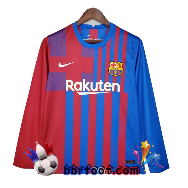 Maillot Foot FC Barcelone Domicile Manche Longue Rouge Bleu 21/22 Maillot Foot FC Barcelone Domicile Manche Longue Rouge Bleu 21/22