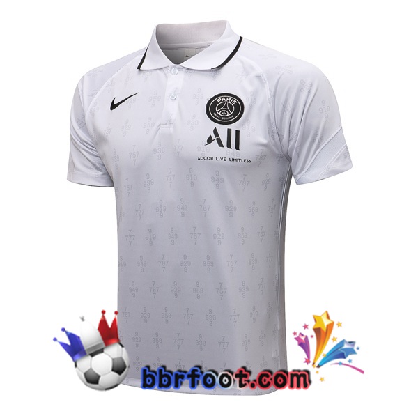 Polo Foot Paris PSG Blanc 21/22