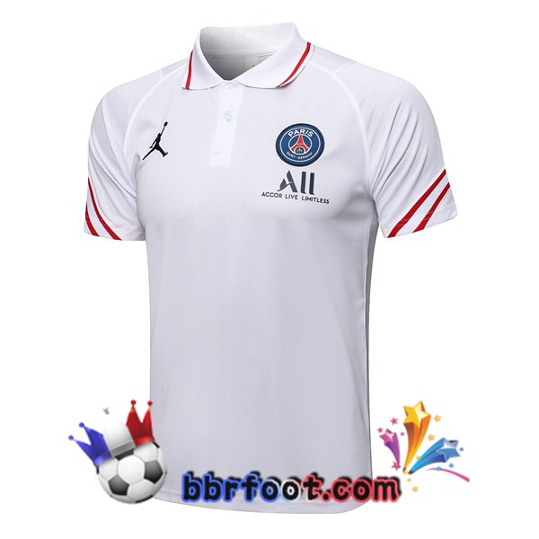 Polo Foot JORDAN Paris PSG Blanc 21/22