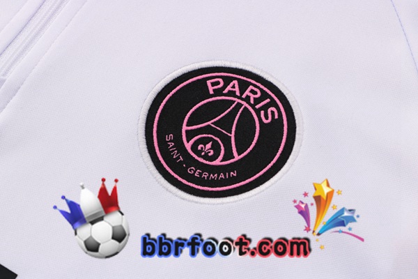 Survetement Foot Paris PSG Blanc Rose 21/22