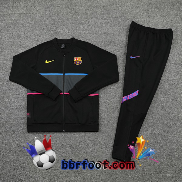 Veste Survetement Foot FC Barcelone Noir 21/22