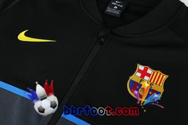 Veste Survetement Foot FC Barcelone Noir 21/22