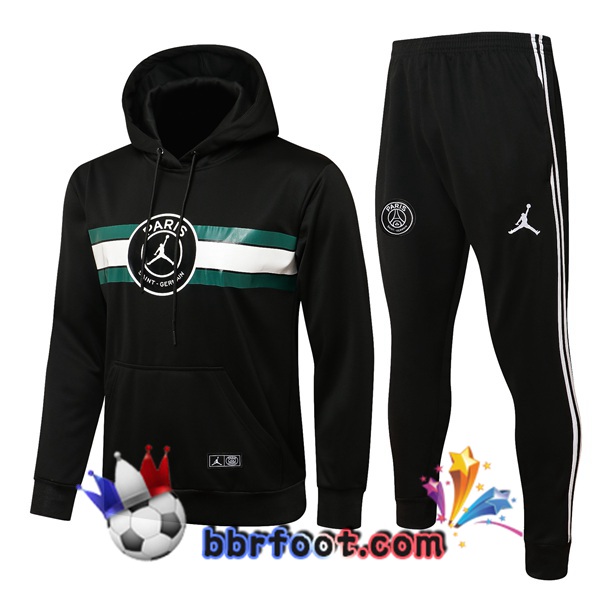 Veste A Capuche Survetement Foot JORDAN Paris PSG Noir 21/22 Veste A Capuche Survetement Foot JORDAN Paris PSG Noir 21/22