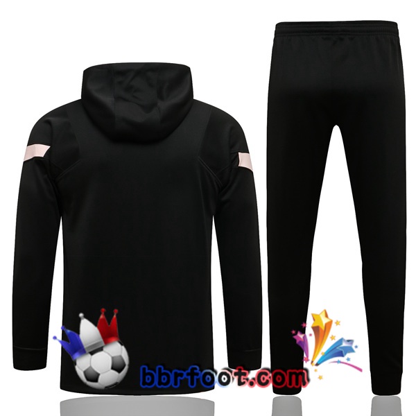 Veste A Capuche Survetement Foot Paris PSG Noir 21/22