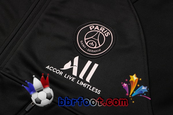 Veste A Capuche Survetement Foot Paris PSG Noir 21/22