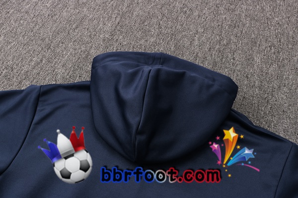 Veste A Capuche Survetement Foot JORDAN Paris PSG Bleu Royal 21/22
