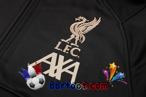 Veste A Capuche Survetement Foot FC Liverpool Noir 21/22