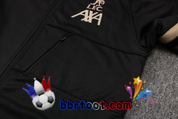 Veste A Capuche Survetement Foot FC Liverpool Noir 21/22