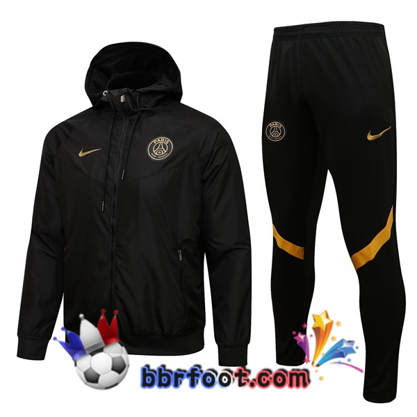 Coupe Vent Survetement Foot Paris PSG Noir 21/22