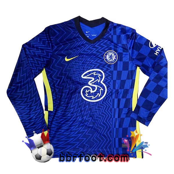 Maillot Foot FC Chelsea Domicile Manche Longue Bleu 21/22