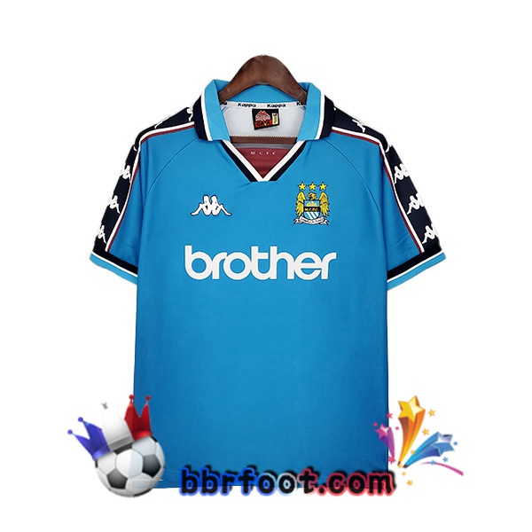 1997-1999 Manchester City Retro Domicile Maillot de Foot Bleu