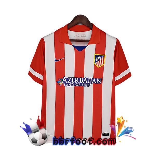 2013-2014 Atletico Madrid Retro Domicile Maillot de Foot Rouge Blanc