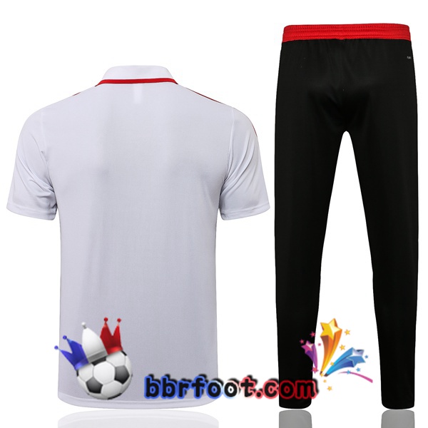 Polo Foot Manchester United + Pantalon Blanc 21/22