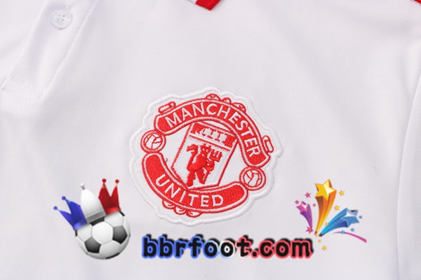 Polo Foot Manchester United + Pantalon Blanc 21/22