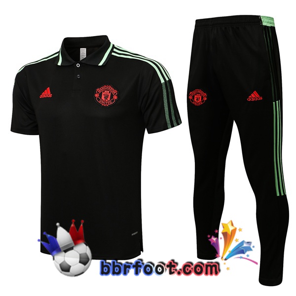 Polo Foot Manchester United + Pantalon Noir 21/22