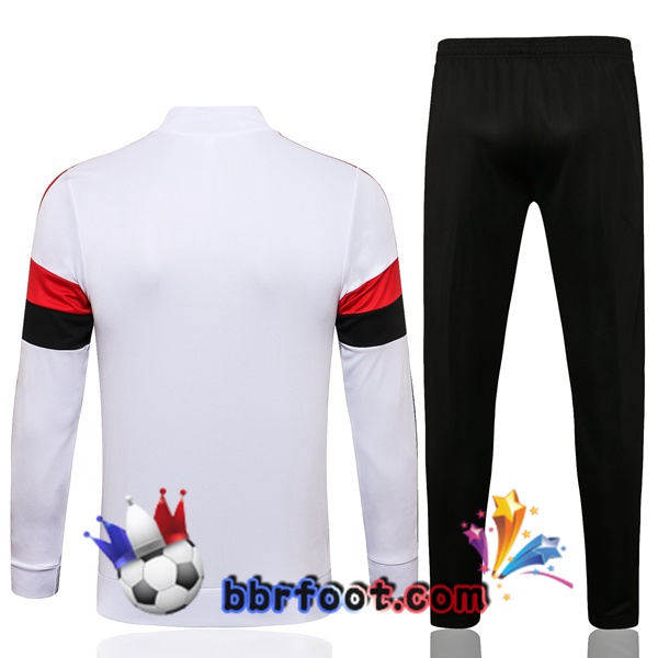 Veste Survetement Foot Manchester United Blanc 21/22