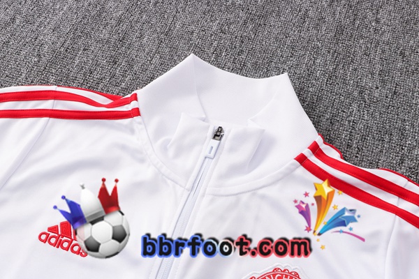 Veste Survetement Foot Manchester United Blanc 21/22