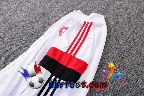 Veste Survetement Foot Manchester United Blanc 21/22