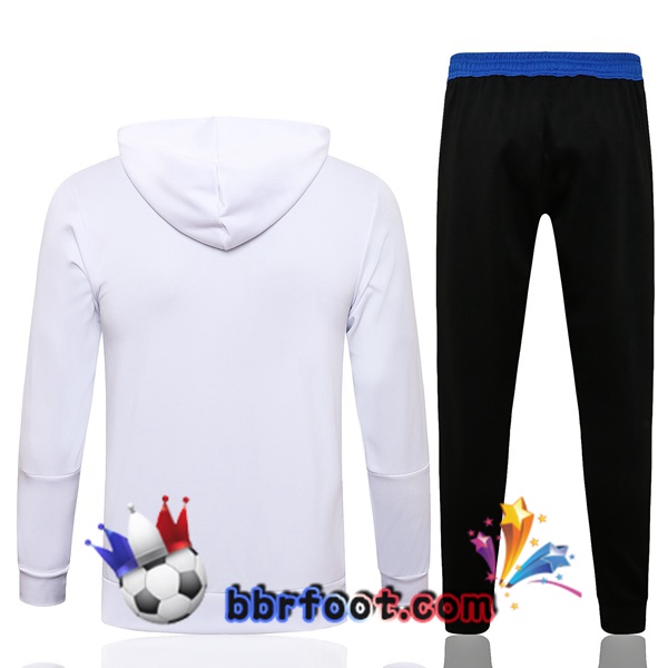 Veste A Capuche Survetement Foot Real Madrid Blanc 21/22
