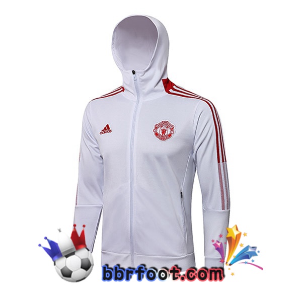 Veste A Capuche Manchester United Blanc 21/22