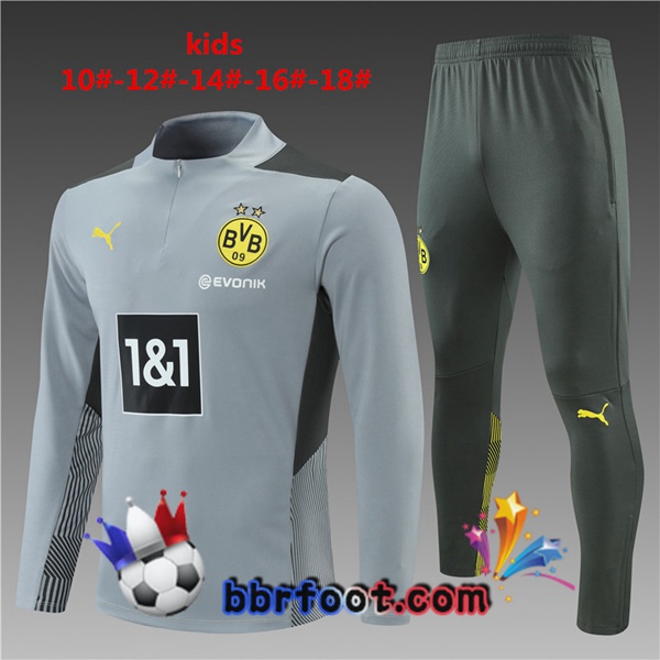 Survetement Foot Dortmund BVB Enfant Gris 21/22