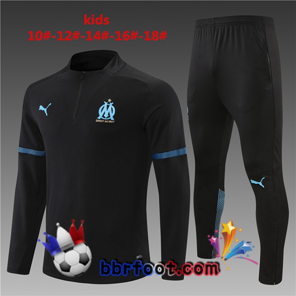 Survetement Foot Marseille OM Enfant Noir 21/22