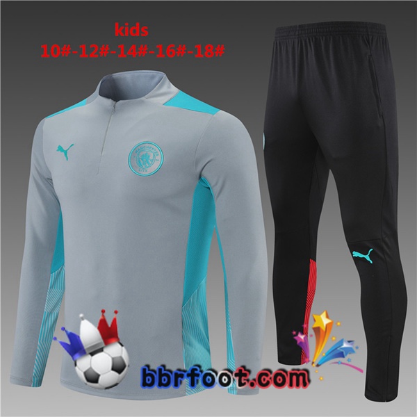 Survetement Foot Manchester City Enfant Gris 21/22