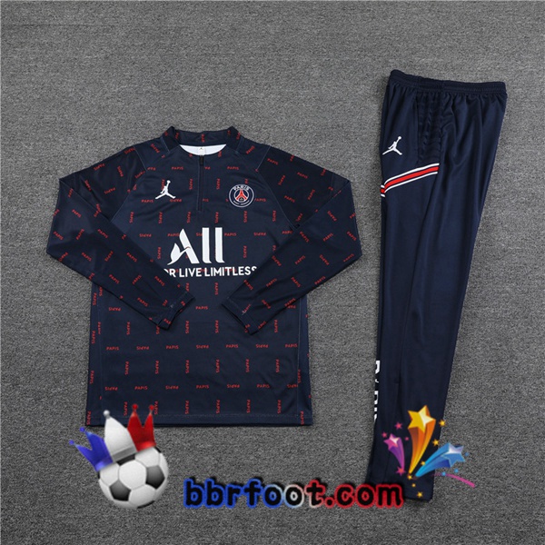 Survetement Foot JORDAN Paris PSG Bleu Royal 21/22