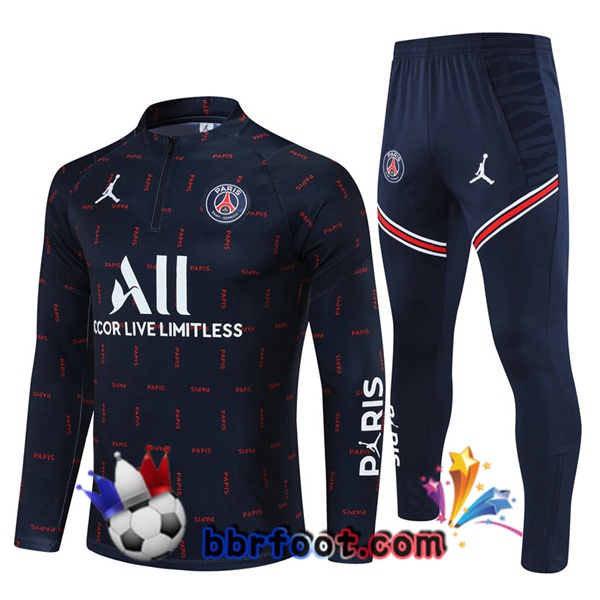 Survetement Foot JORDAN Paris PSG Bleu Royal 21/22