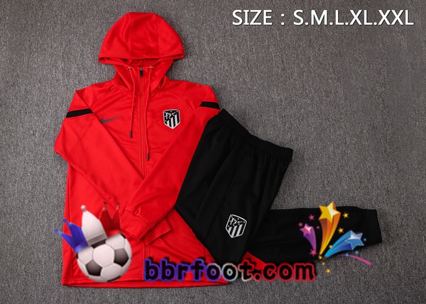 Veste A Capuche Survetement Foot Atletico Madrid Rouge 21/22