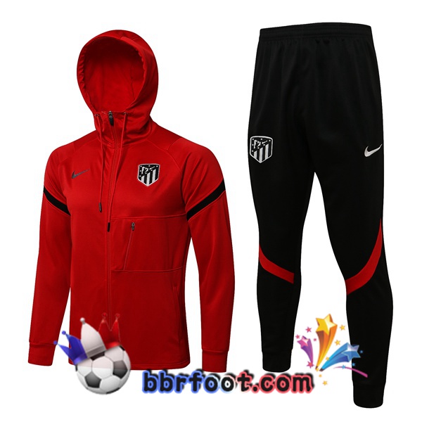 Veste A Capuche Survetement Foot Atletico Madrid Rouge 21/22