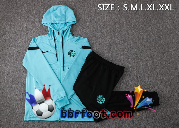 Veste A Capuche Survetement Foot Inter Milan Bleu 21/22