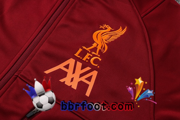 Veste A Capuche Survetement Foot FC Liverpool Rouge 21/22