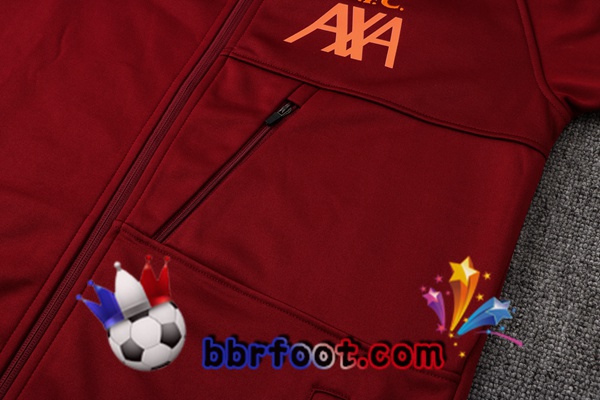 Veste A Capuche Survetement Foot FC Liverpool Rouge 21/22