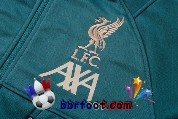 Veste A Capuche Survetement Foot FC Liverpool Vert 21/22