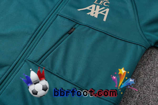 Veste A Capuche Survetement Foot FC Liverpool Vert 21/22