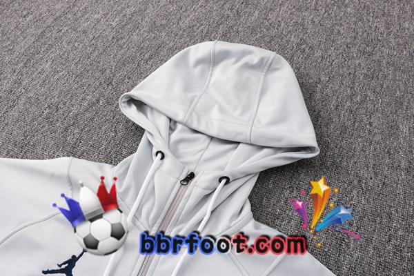 Veste A Capuche Survetement Foot JORDAN Paris PSG Gris 21/22