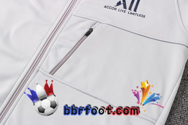 Veste A Capuche Survetement Foot JORDAN Paris PSG Gris 21/22