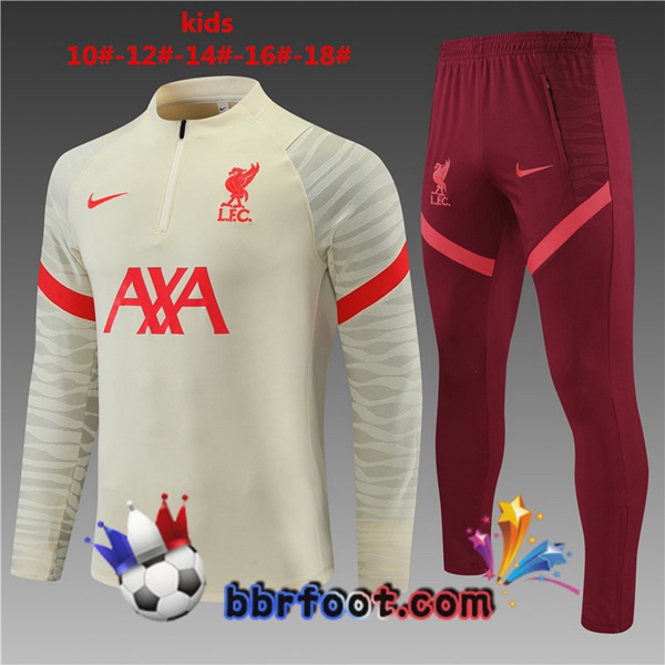 Survetement Foot FC Liverpool Enfant Jaune 21/22